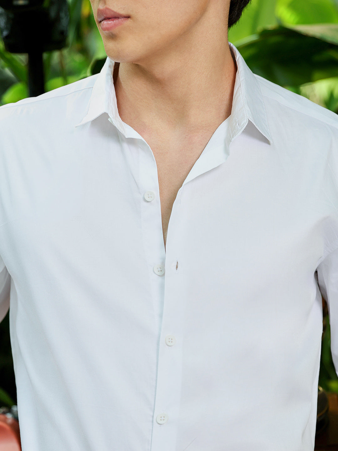 Men's White Solid Shirt