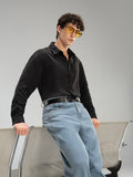 Men's Satin Solid Relaxed Fit Shirt