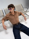 Men's Satin Solid Relaxed Fit Shirt