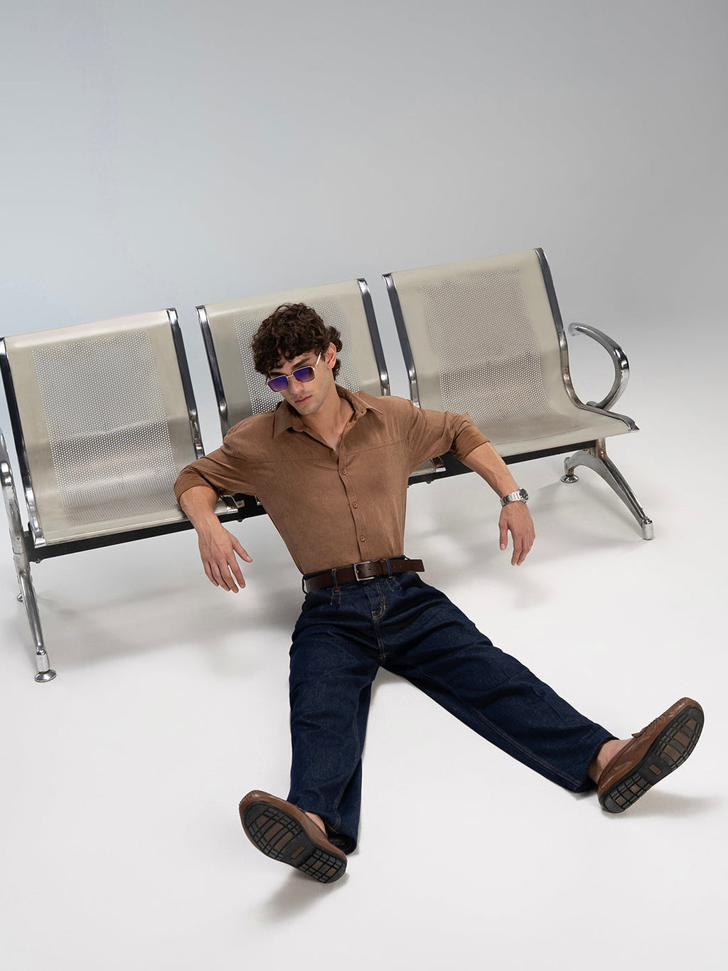 Men's Satin Solid Relaxed Fit Shirt
