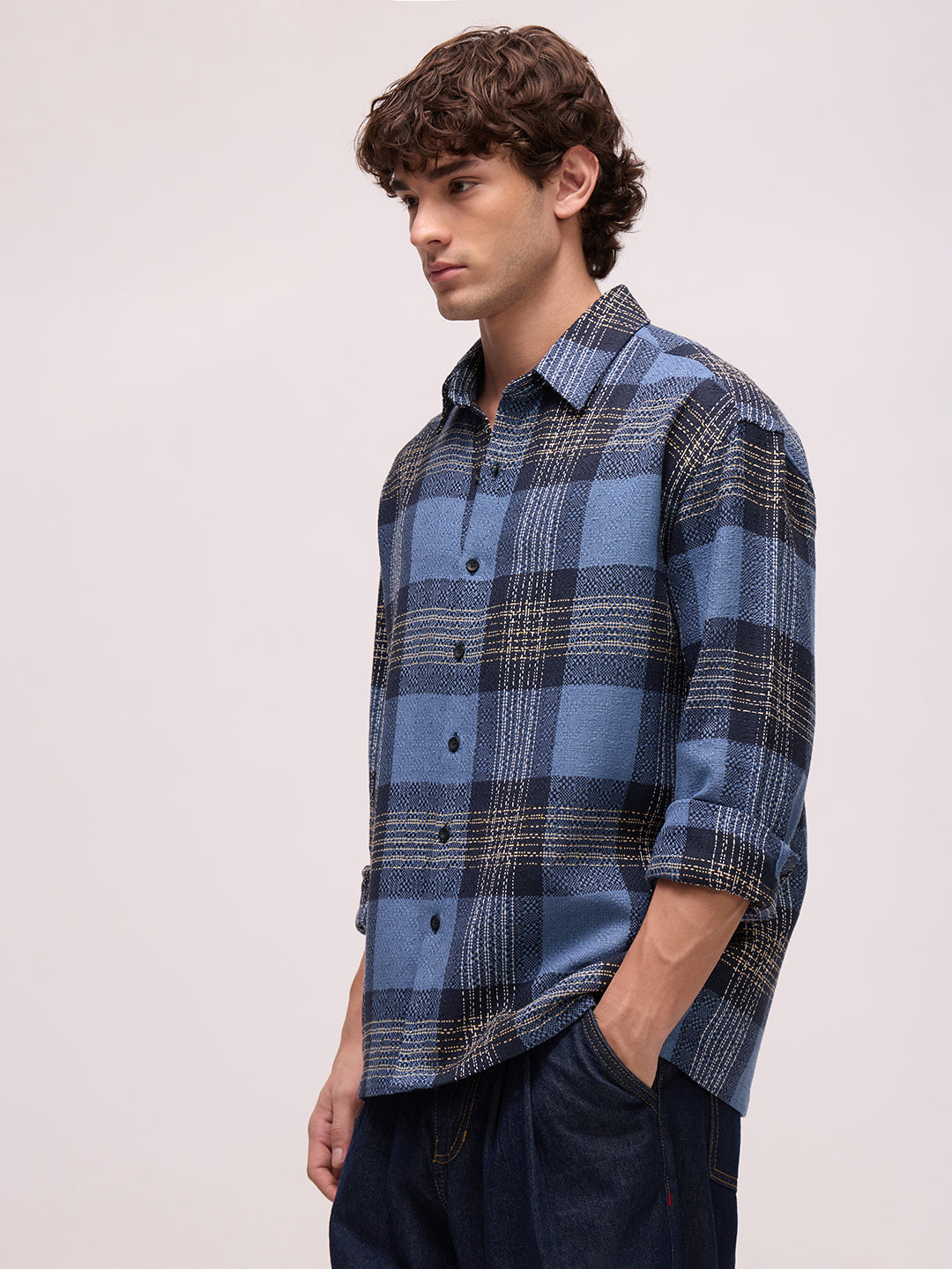 Men's Yarn Dyed Checks Relaxed Fit Shirt