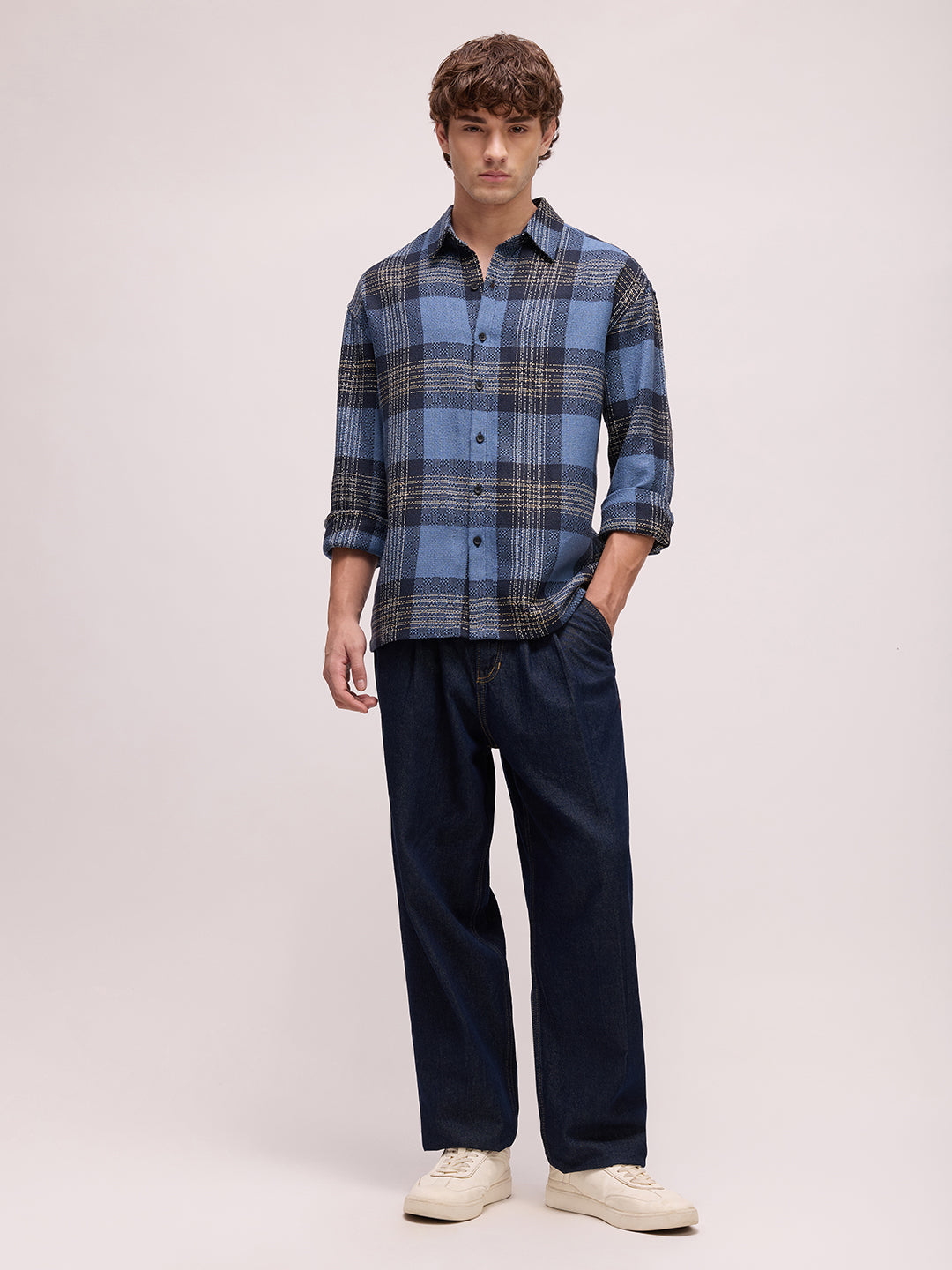 Men's Yarn Dyed Checks Relaxed Fit Shirt