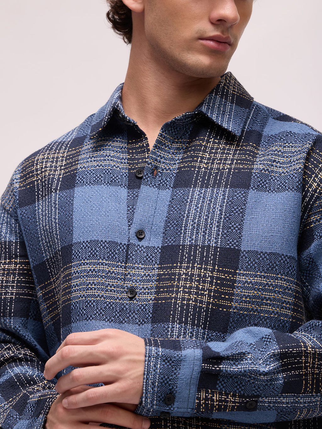Men's Yarn Dyed Checks Relaxed Fit Shirt