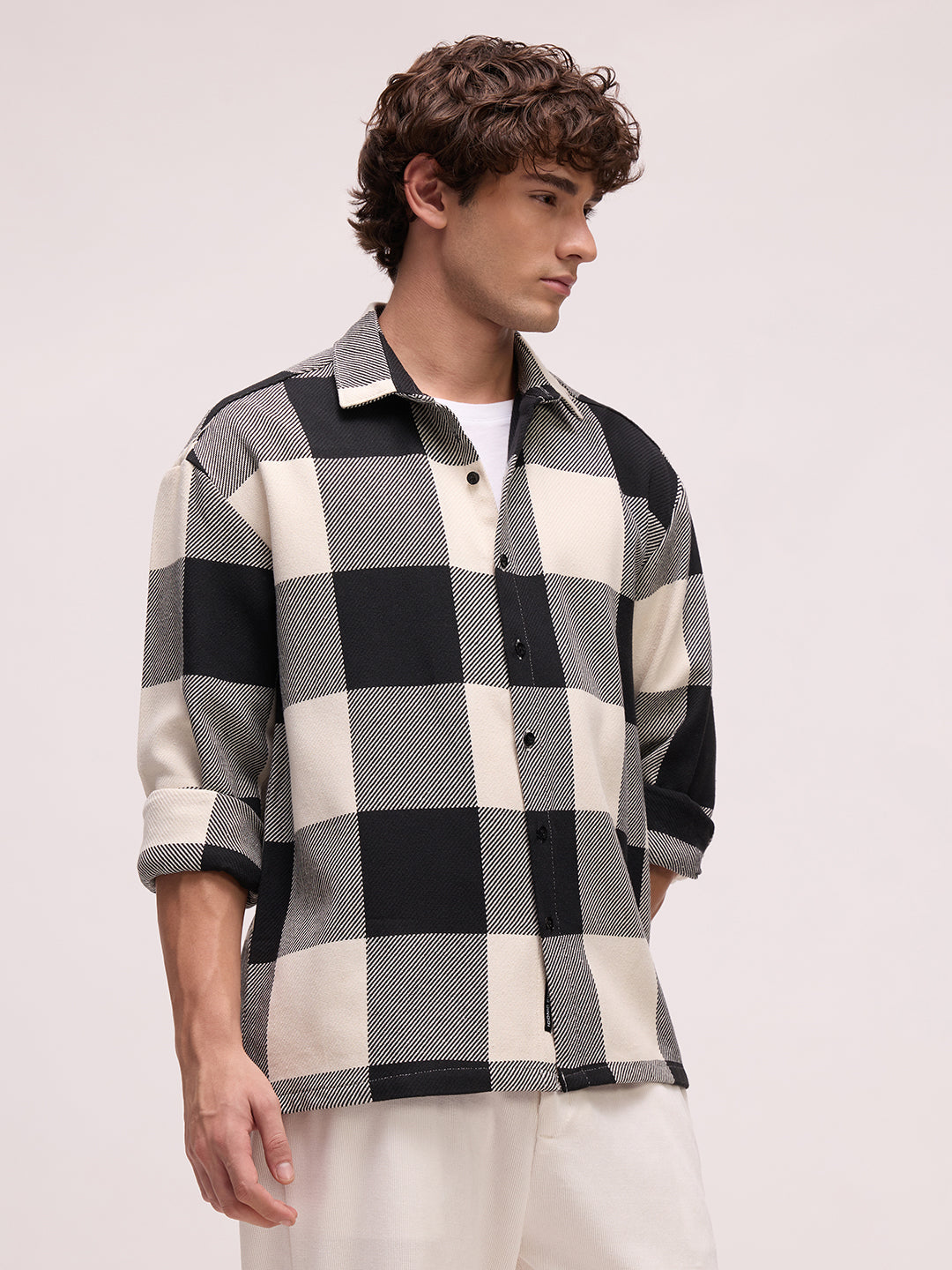 Men's Yarn Dyed Checks Oversized Fit Shirt