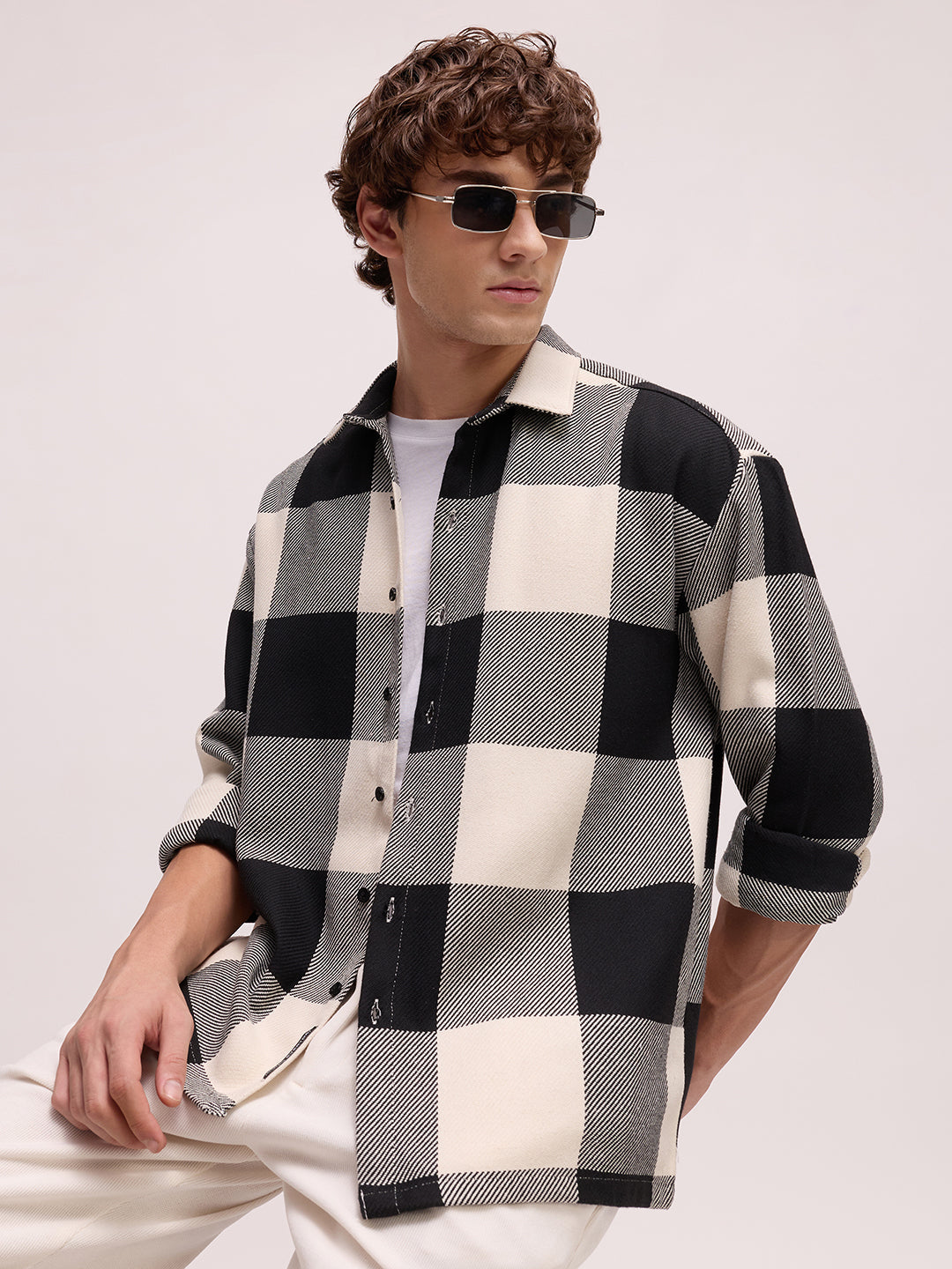 Men's Yarn Dyed Checks Oversized Fit Shirt