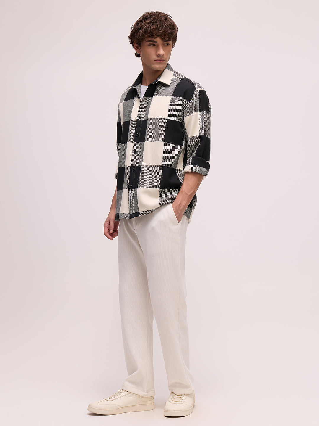 Men's Yarn Dyed Checks Oversized Fit Shirt