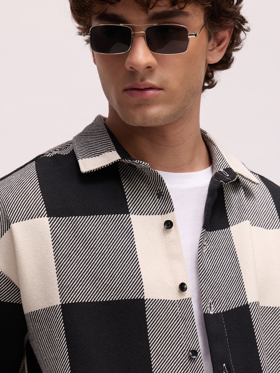 Men's Yarn Dyed Checks Oversized Fit Shirt