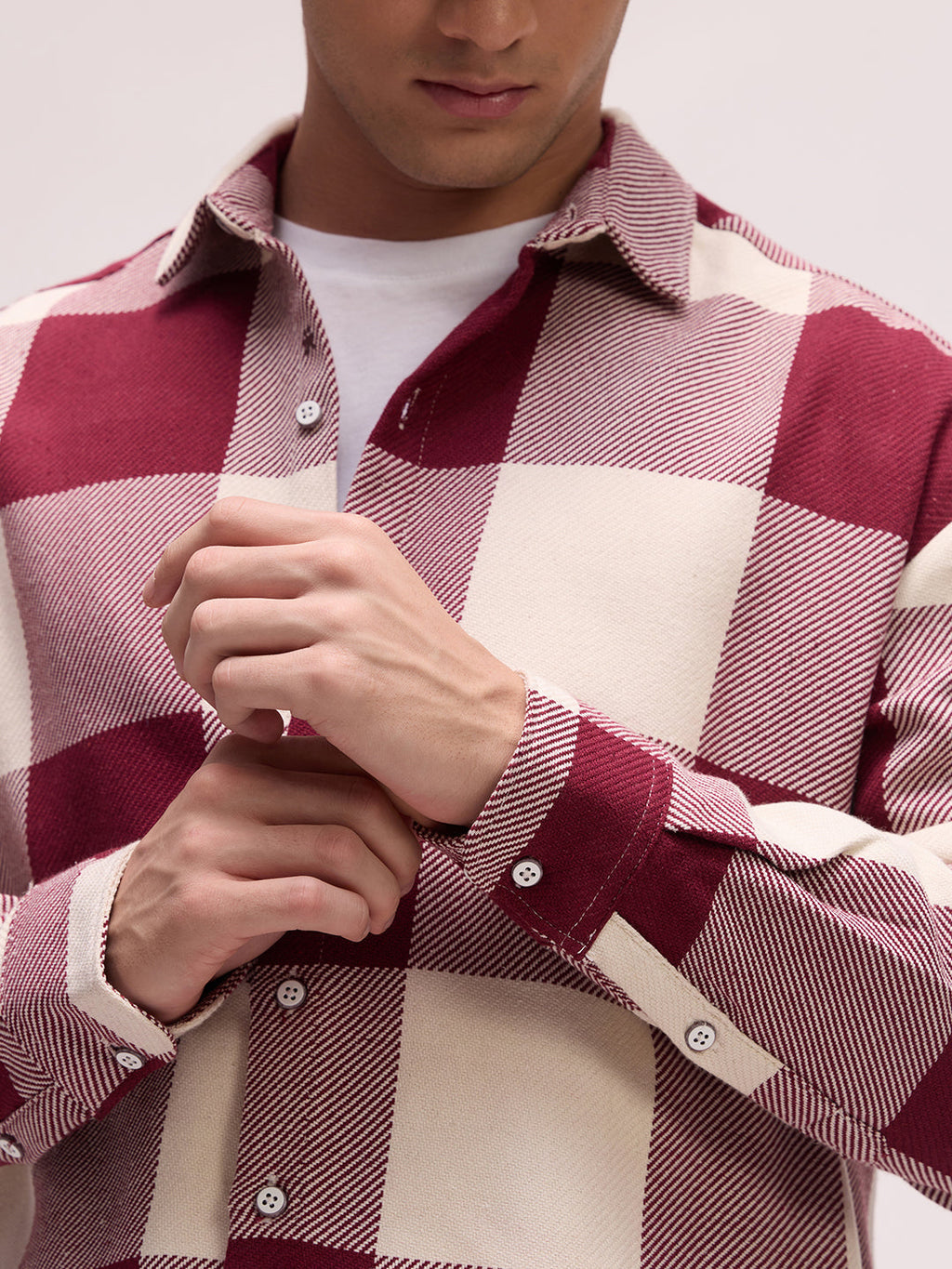 Men's Yarn Dyed Checks Oversized Fit Shirt