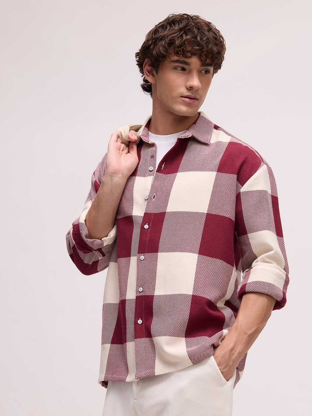 Men's Yarn Dyed Checks Oversized Fit Shirt