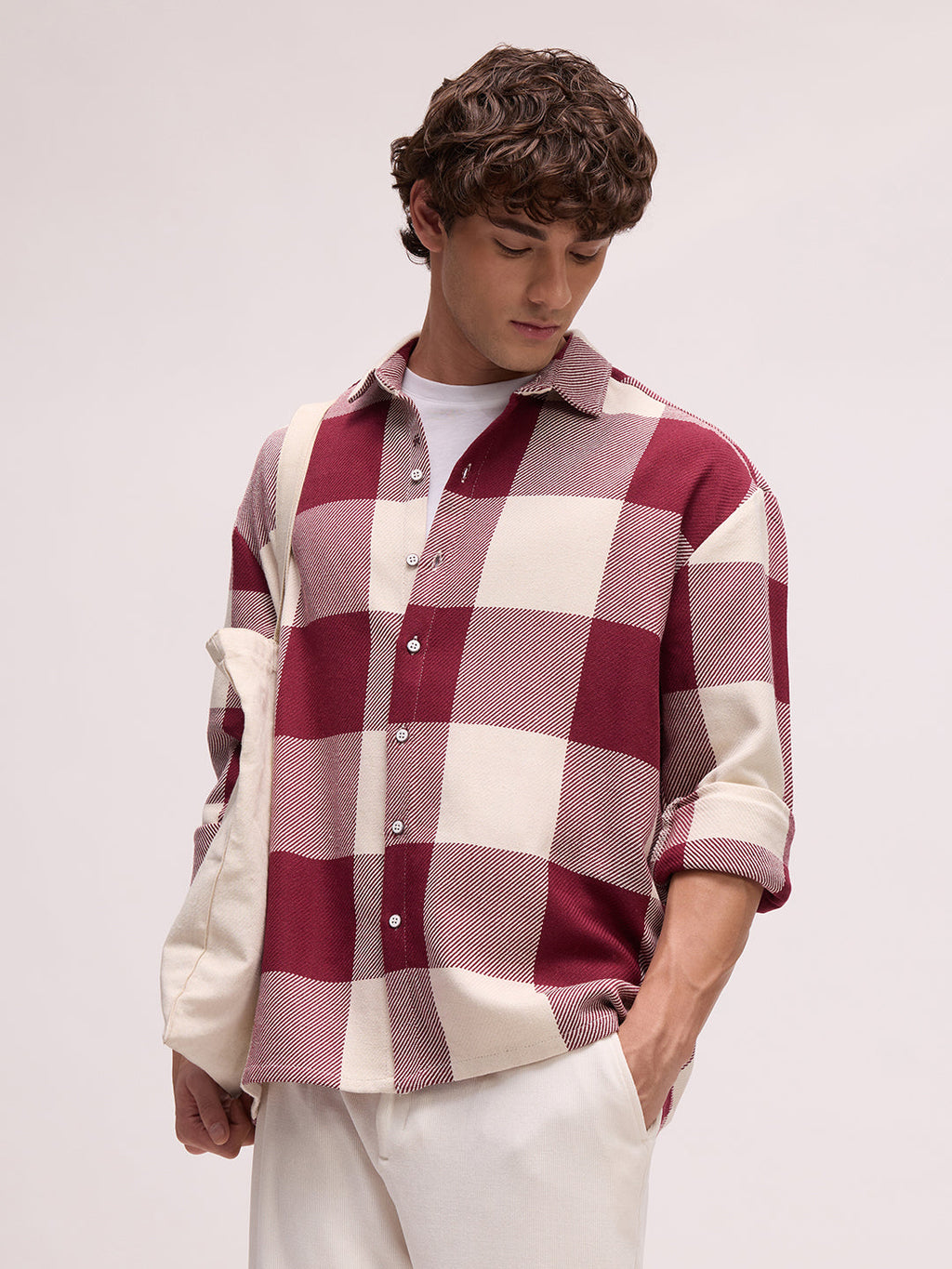 Men's Yarn Dyed Checks Oversized Fit Shirt