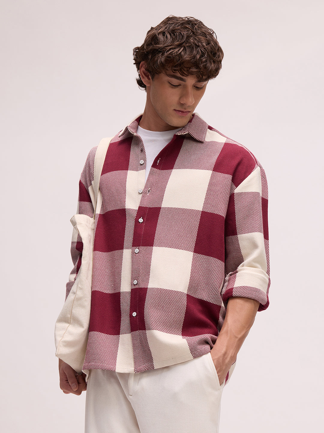 Men's Yarn Dyed Checks Oversized Fit Shirt