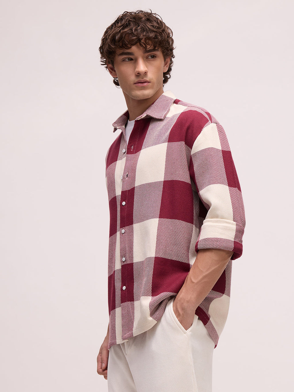 Men's Yarn Dyed Checks Oversized Fit Shirt