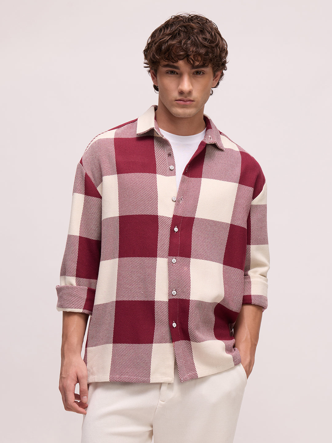 Men's Yarn Dyed Checks Oversized Fit Shirt
