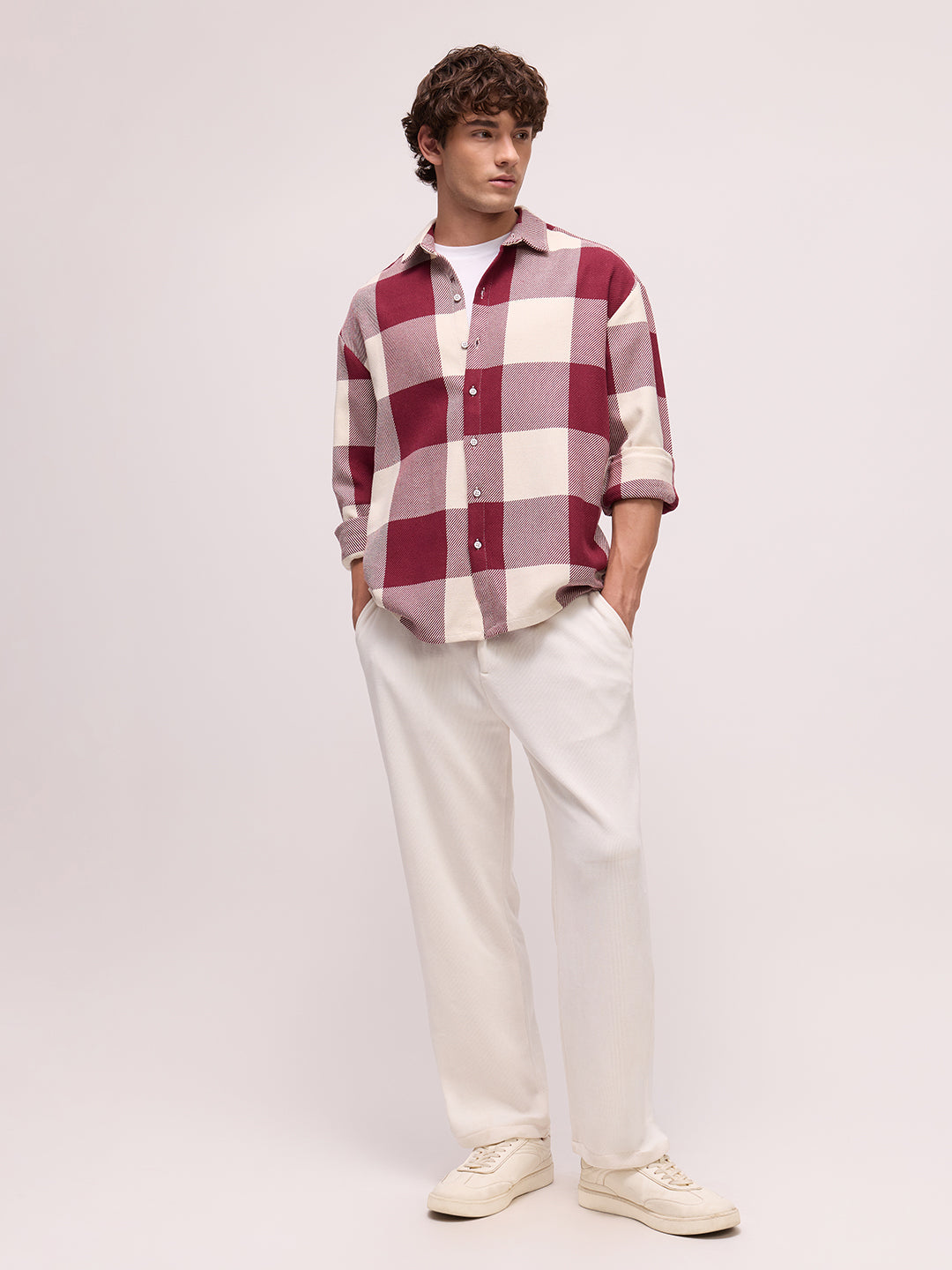 Men's Yarn Dyed Checks Oversized Fit Shirt