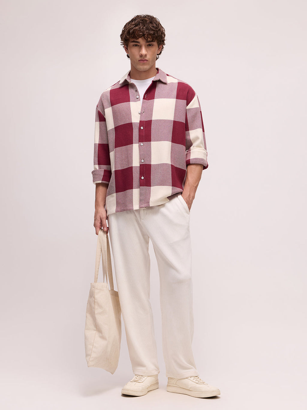 Men's Yarn Dyed Checks Oversized Fit Shirt
