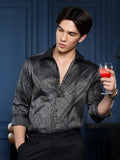 Men's Charcoal Grey Abstract Shirt