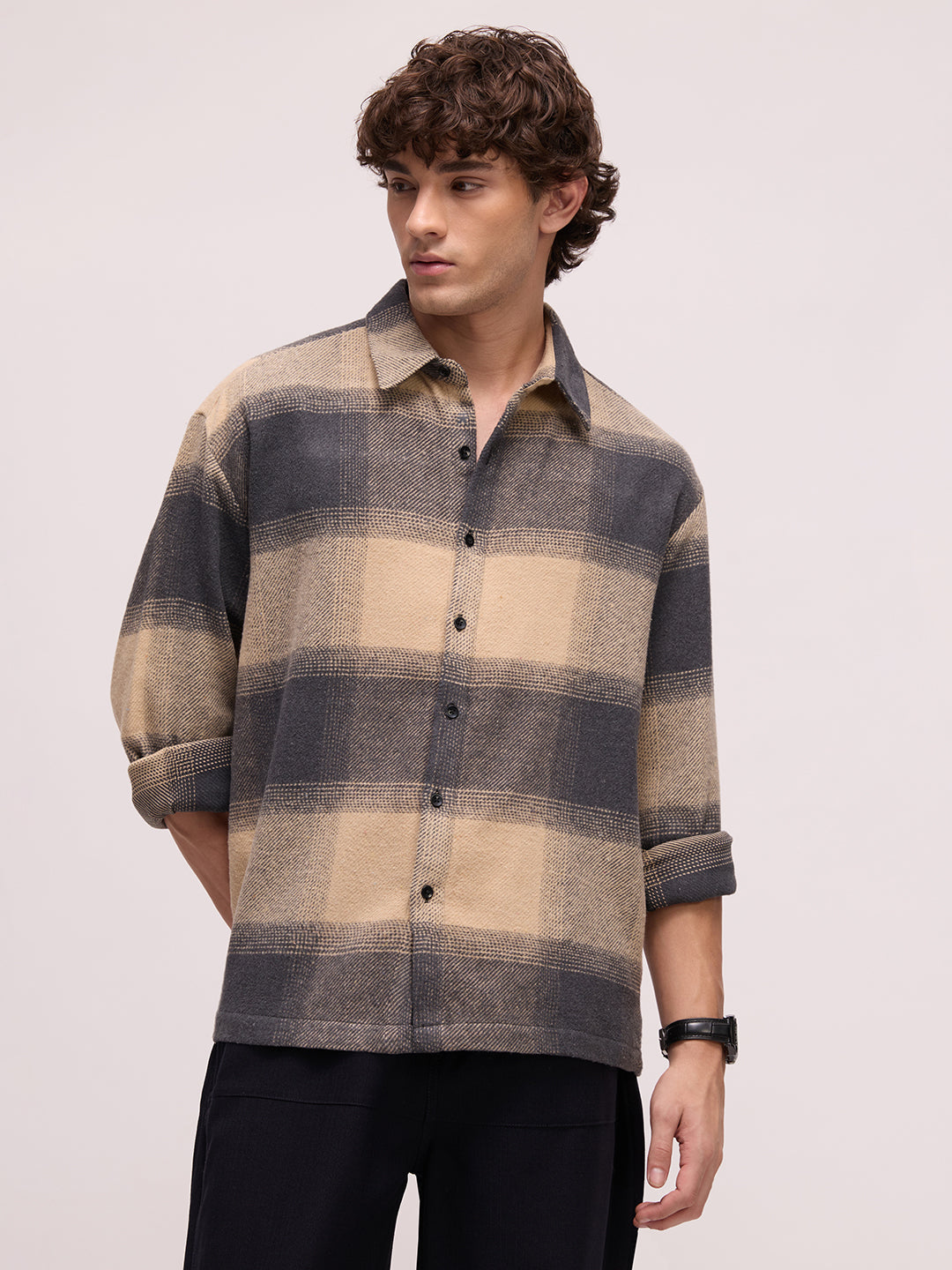Men's Yarn Dyed Checks Oversized Fit Shirt