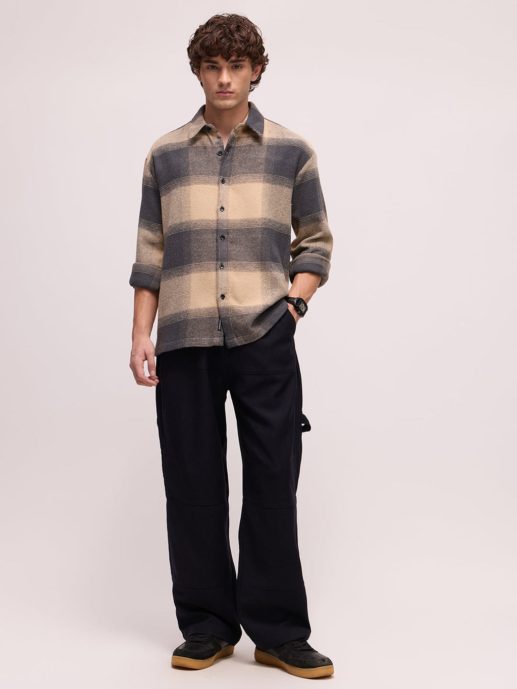 Men's Yarn Dyed Checks Oversized Fit Shirt