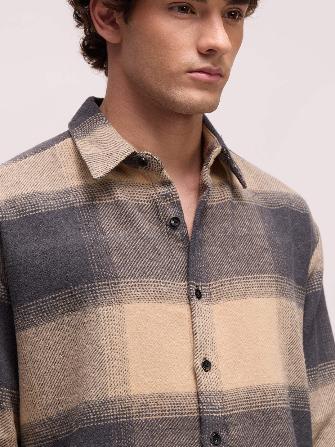 Men's Yarn Dyed Checks Oversized Fit Shirt