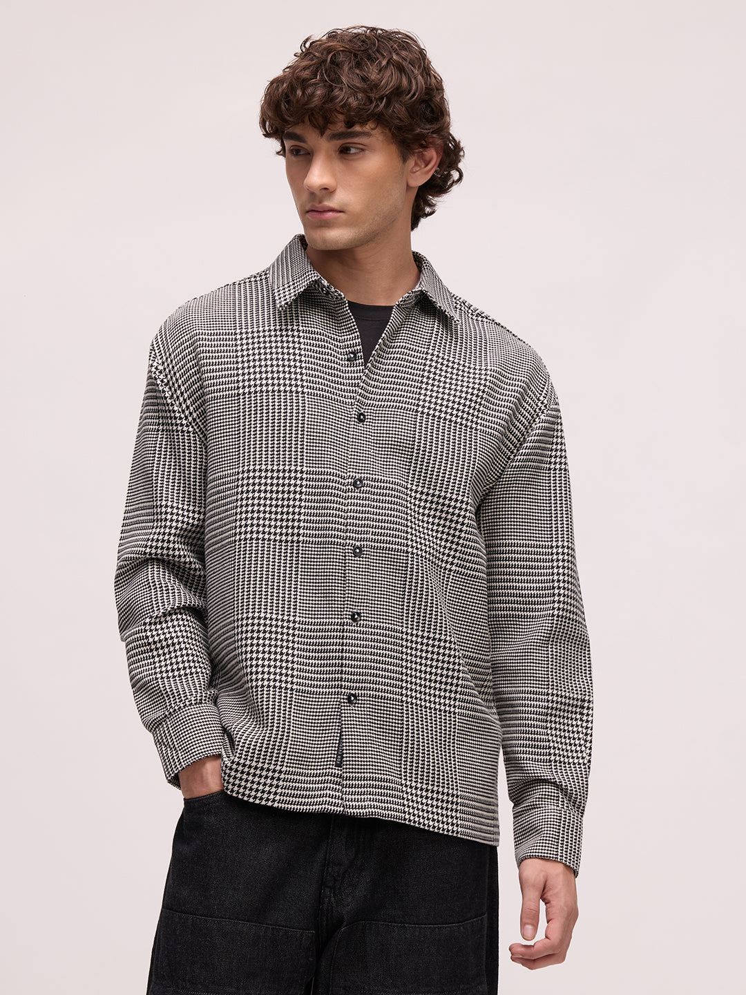 Men's Yarn Dyed Checks Oversized Fit Shirt