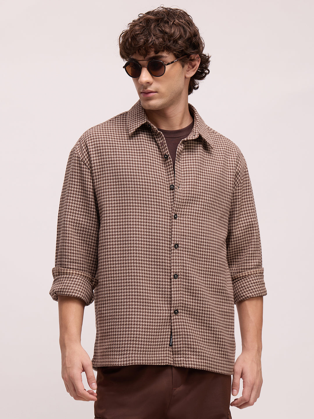 Men's Yarn Dyed Checks Oversized Fit Shirt