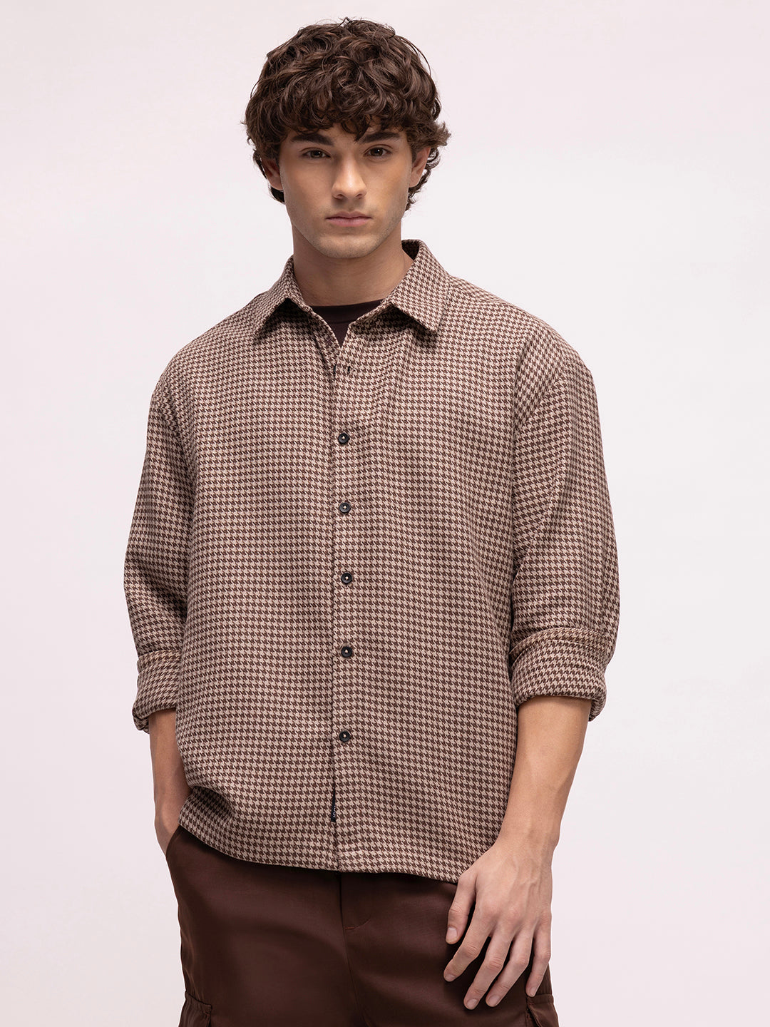 Men's Yarn Dyed Checks Oversized Fit Shirt