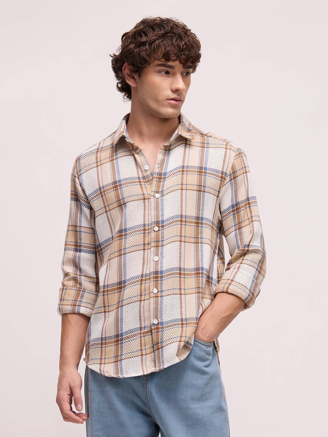 Men's Yarn Dyed Checks Regular Fit Shirt