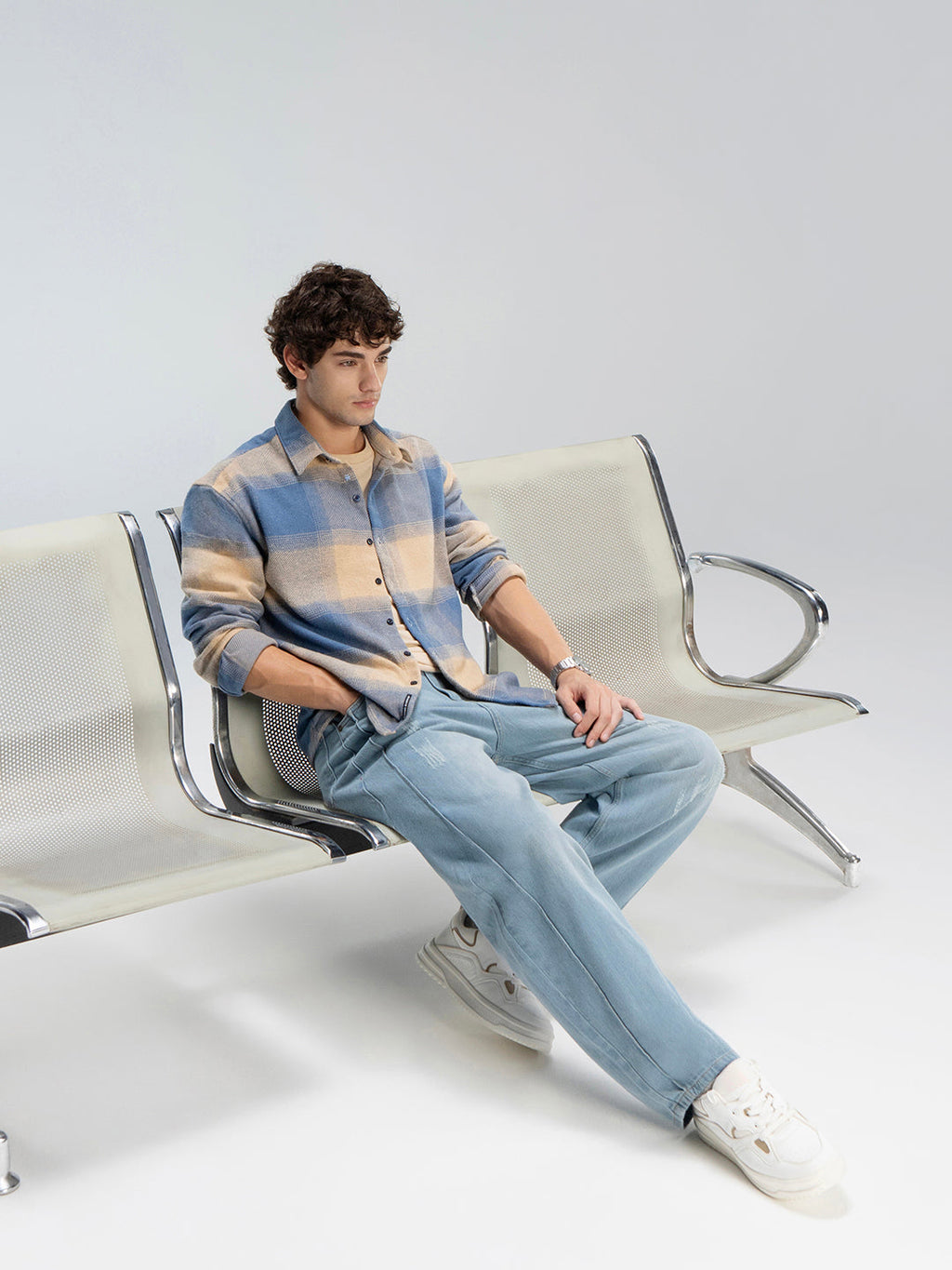 Men's Yarn Dyed Checks Oversized Fit Shirt