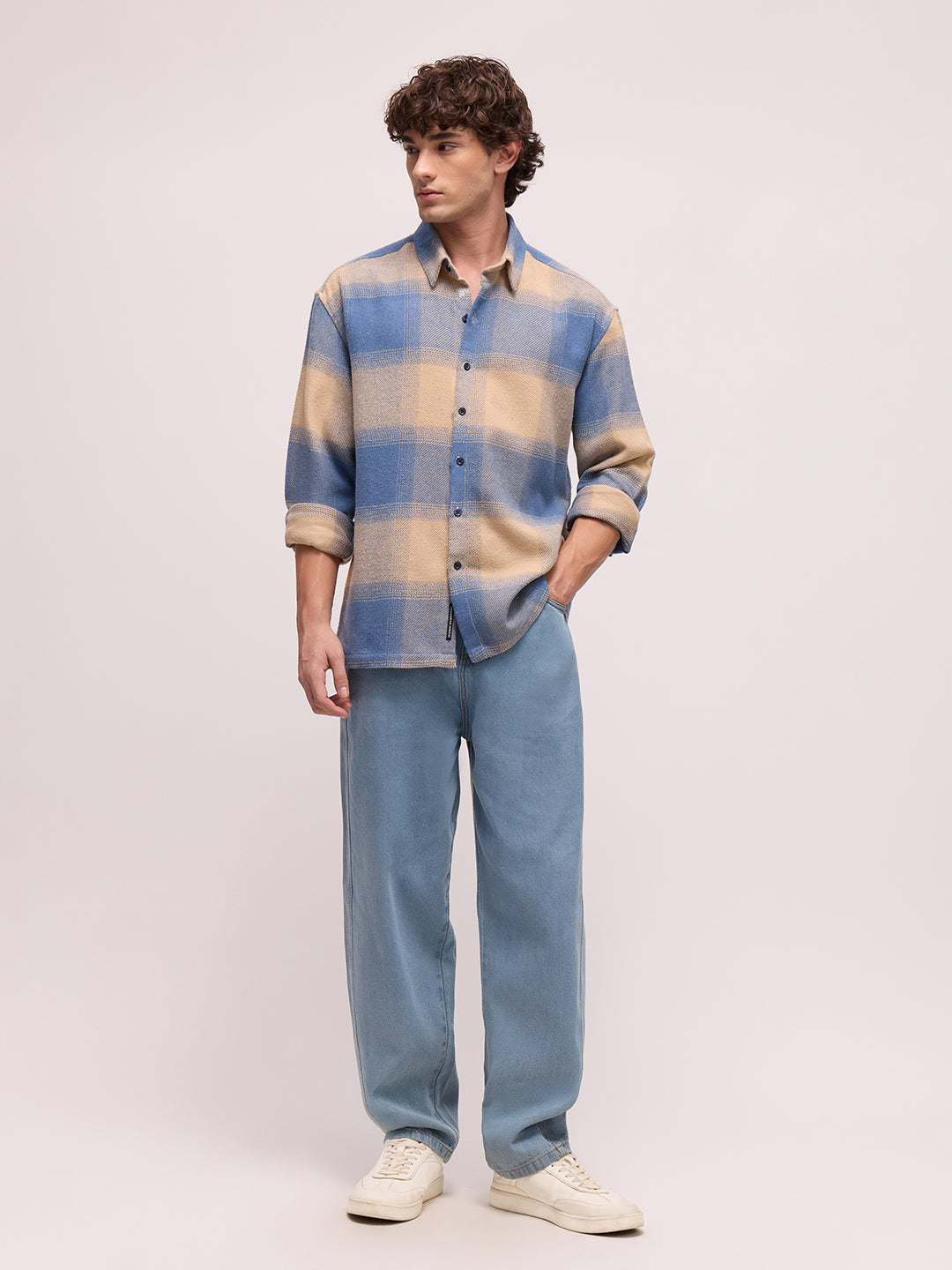 Men's Yarn Dyed Checks Oversized Fit Shirt
