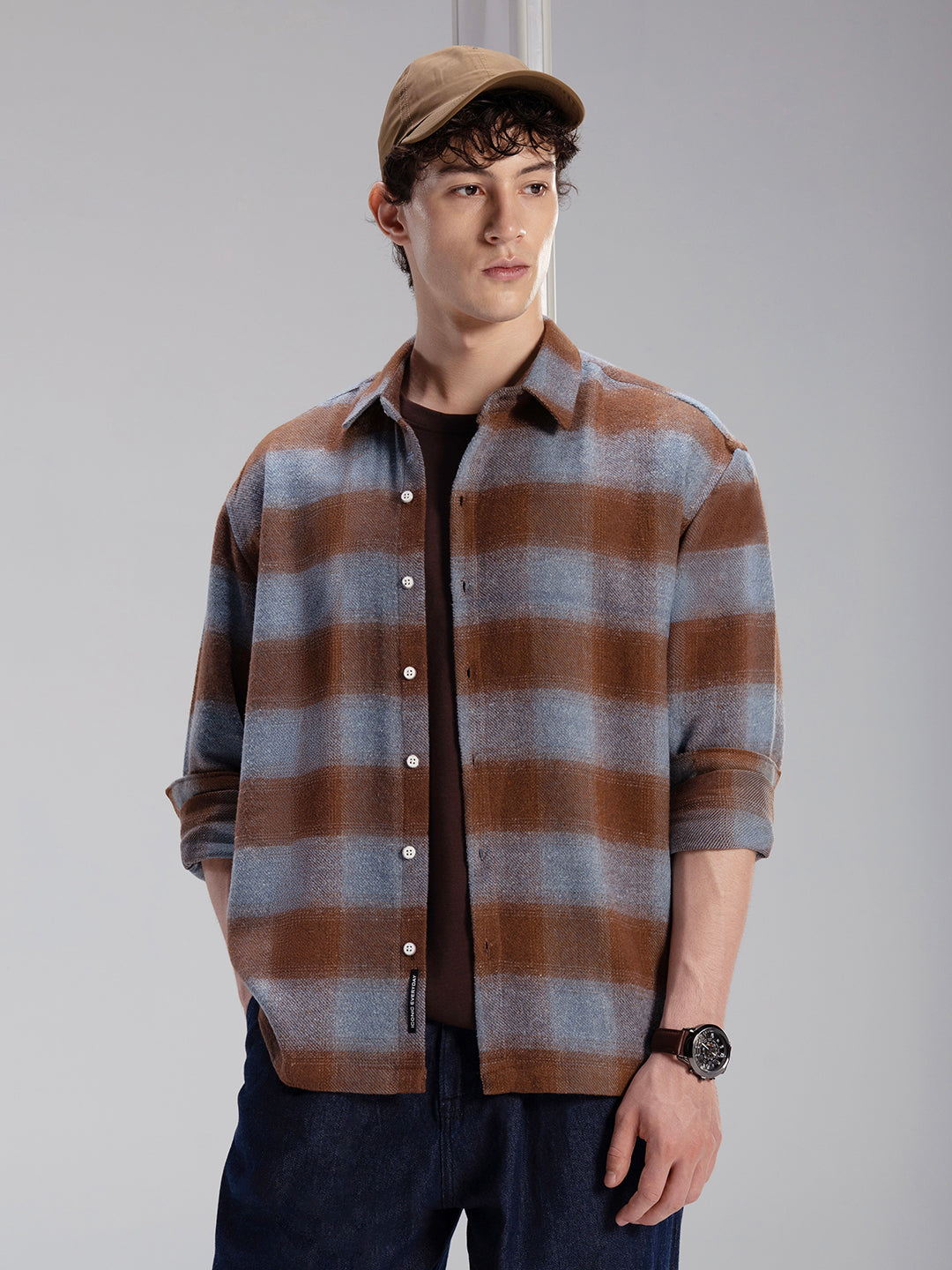 Men's Yarn Dyed Checks Relaxed Fit Shirt