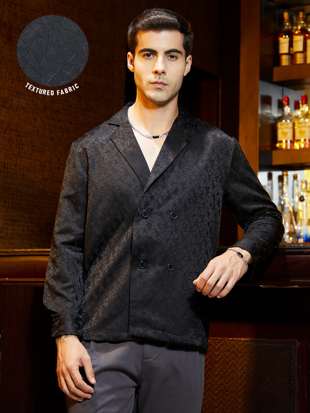 Double-Breasted Moziac Shirt