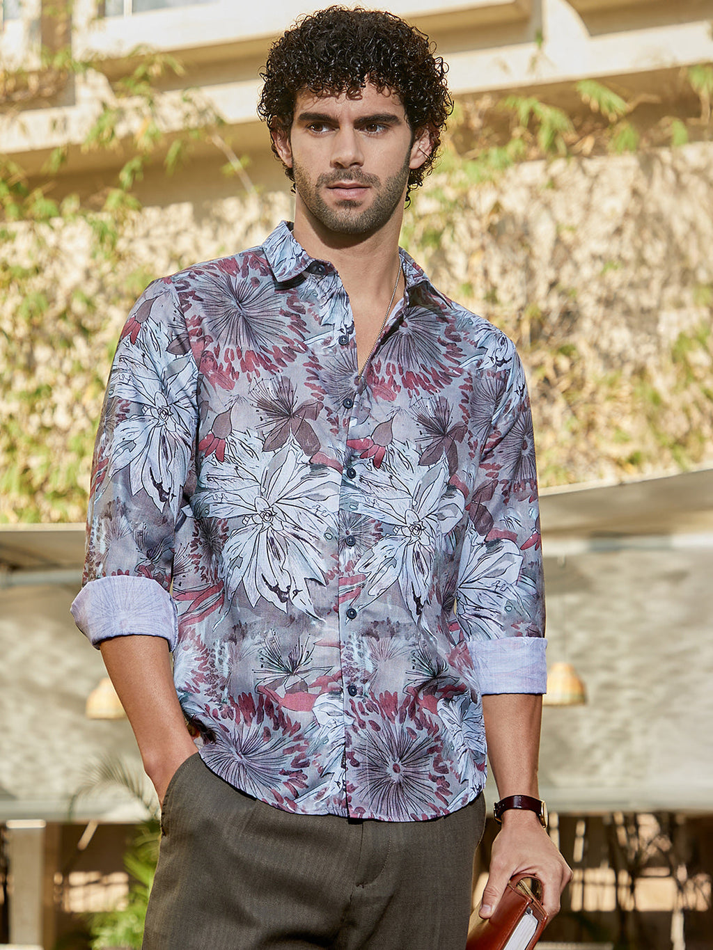 Men's Shirt Viscose All Over Print