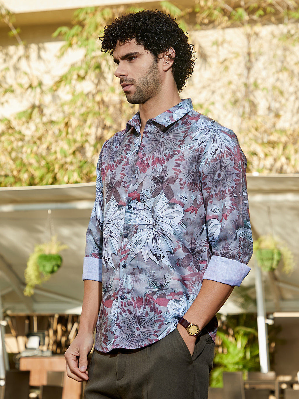 Men's Shirt Viscose All Over Print