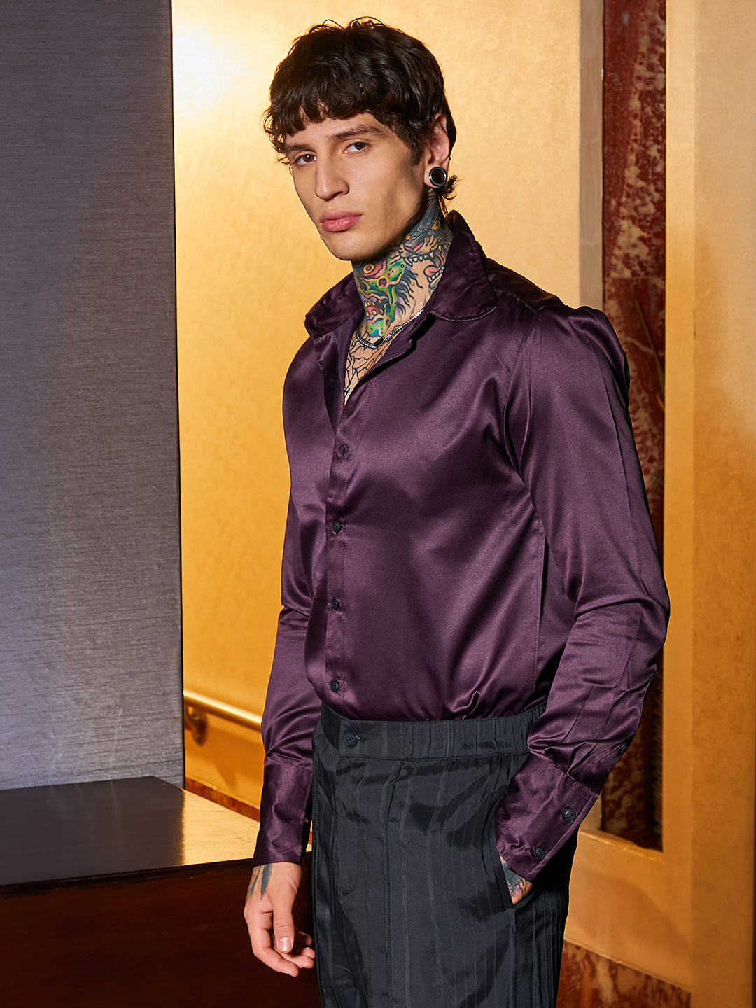 Solid Satin Shirt