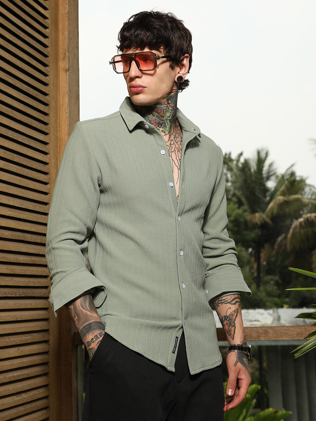 Rope-Textured Shirt