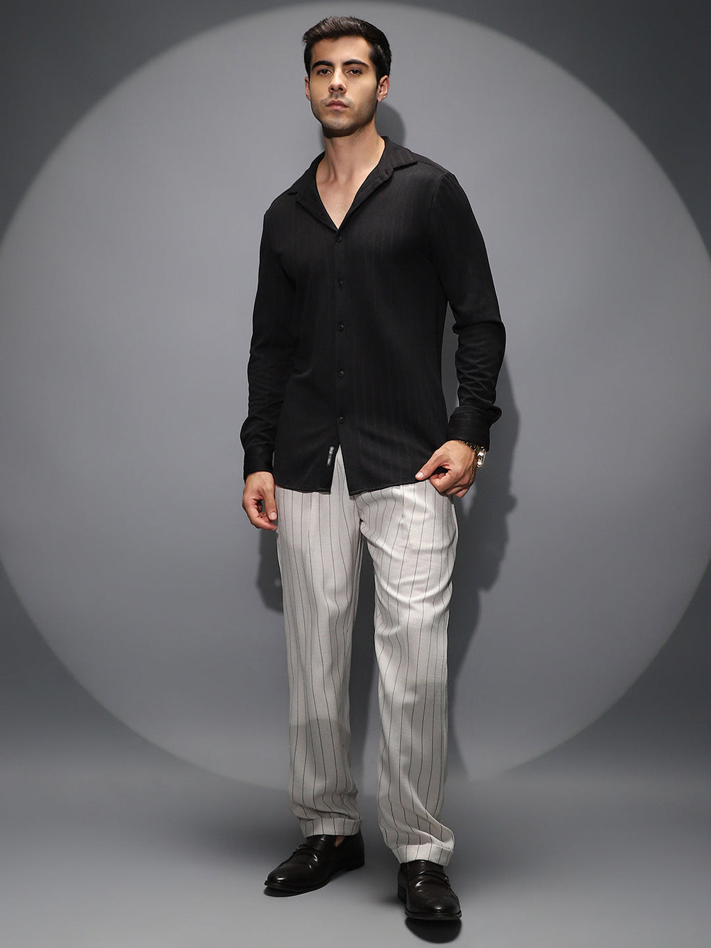 Chevron-Panel Tactile Shirt