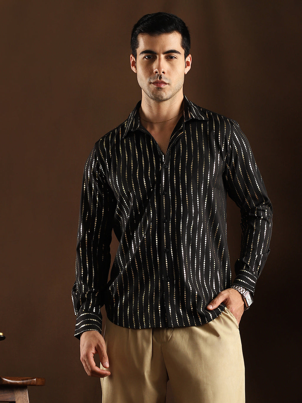 Metallic-Vined Shirt