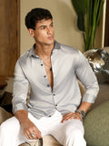 Solid-Satin Regular Shirt