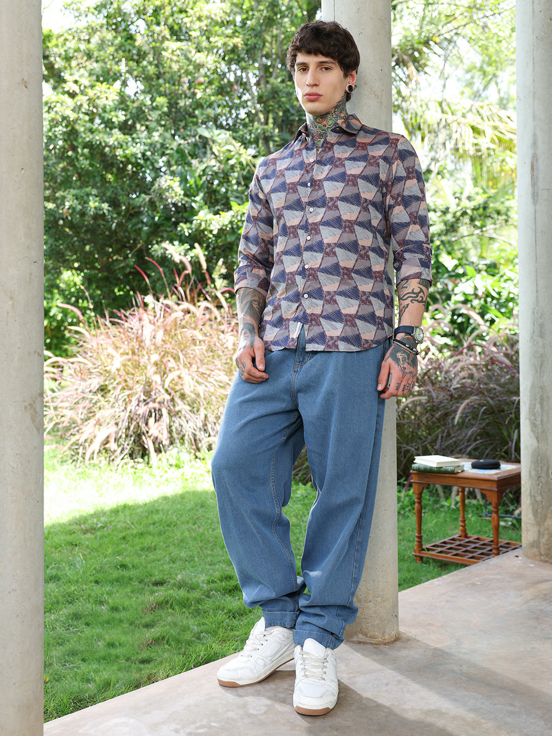 Geo-Abstract Jacquard Shirt