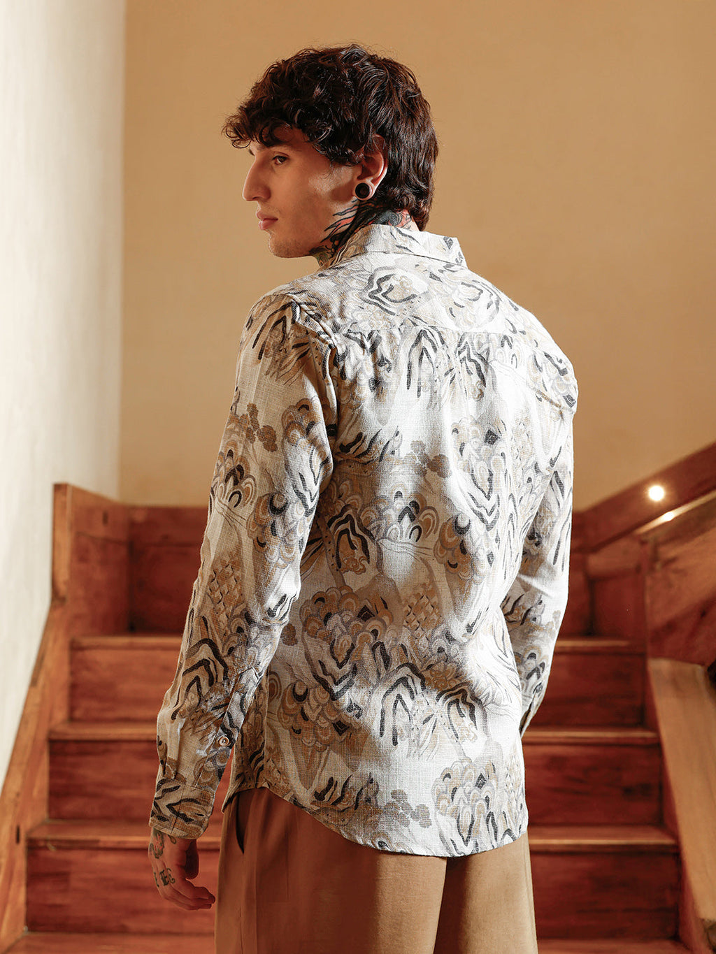 Strokes-Imprint Brushed Shirt