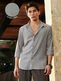 Unbalanced-Sugarcane Textured Shirt