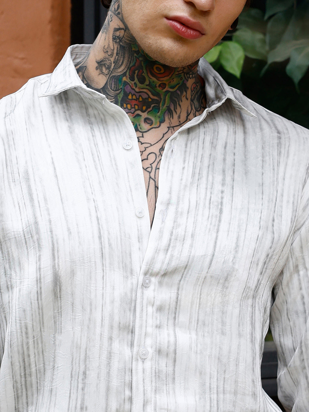Grazed-Textured Shirt