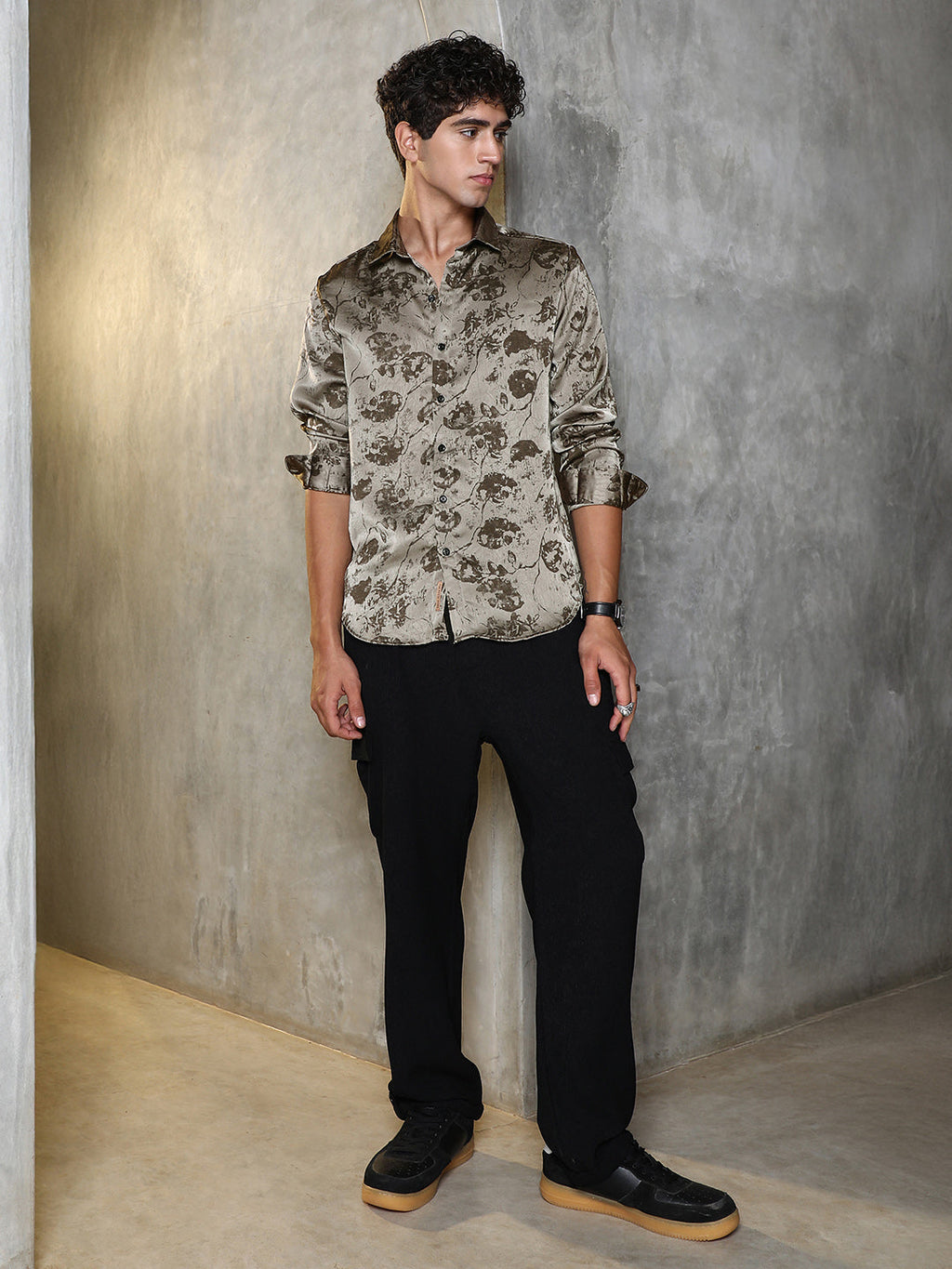 Faded-Flora Jacquard Shirt