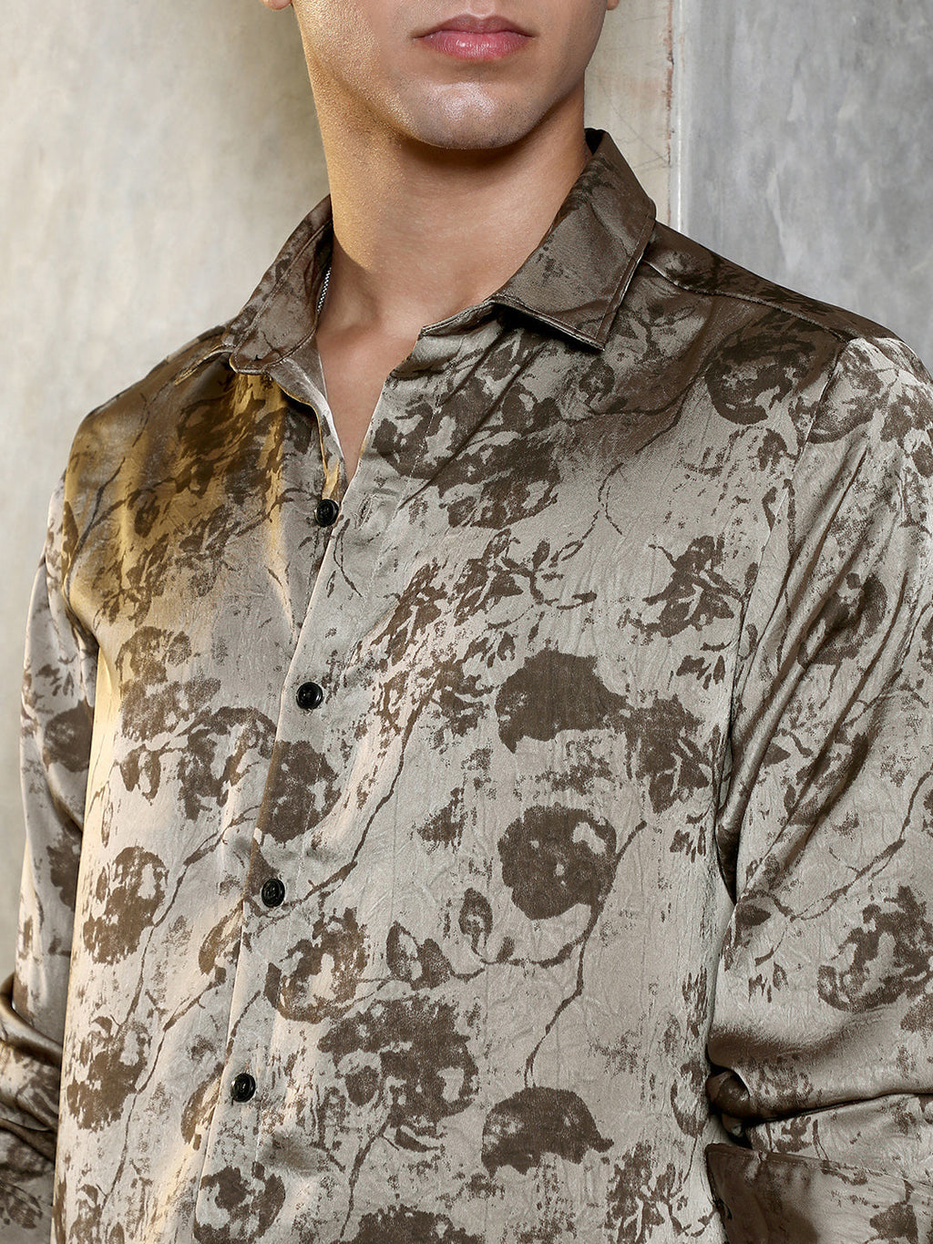Faded-Flora Jacquard Shirt