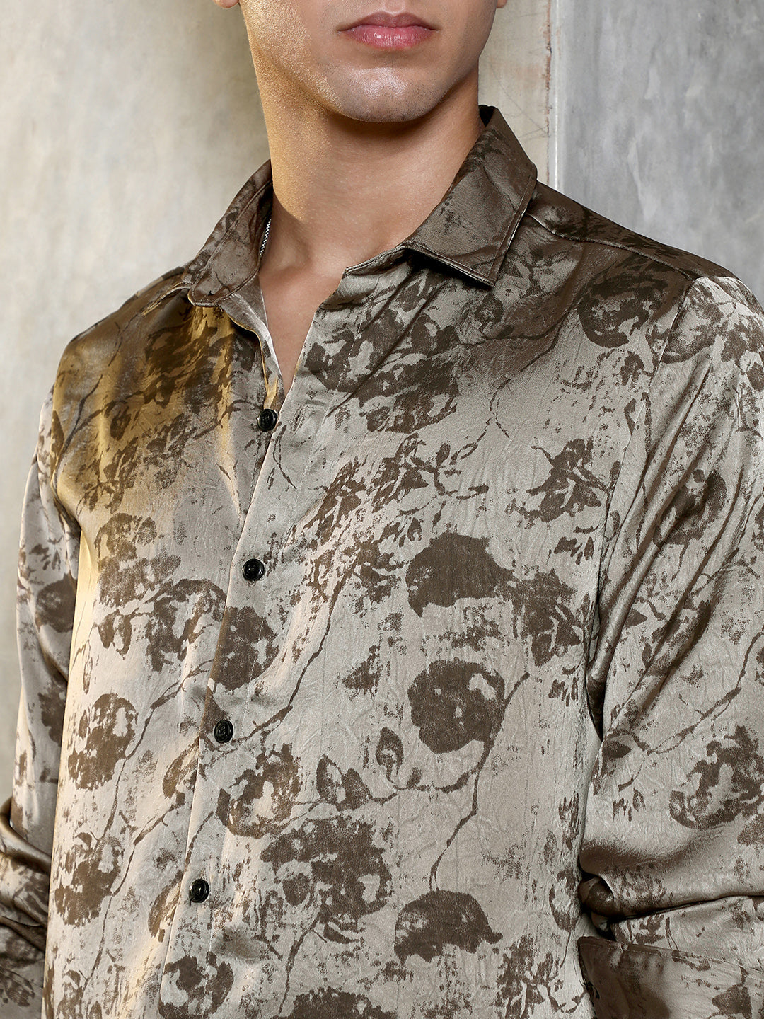 Faded-Flora Jacquard Shirt