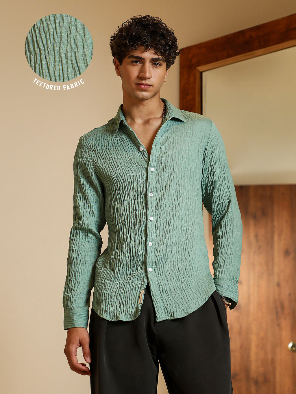 Solid Creased-Tactile Shirt