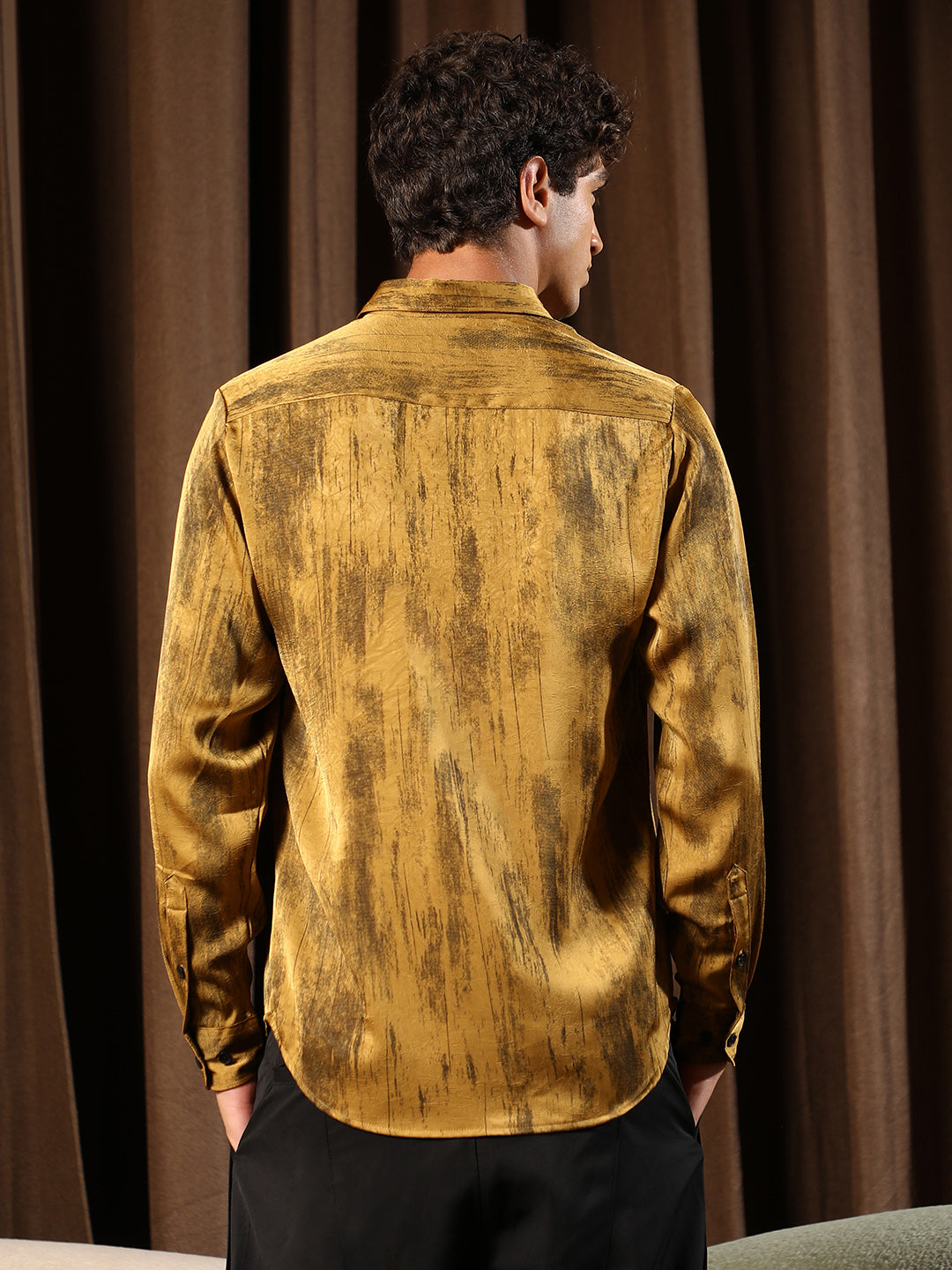 Gleaming-Grazed Satin Shirt