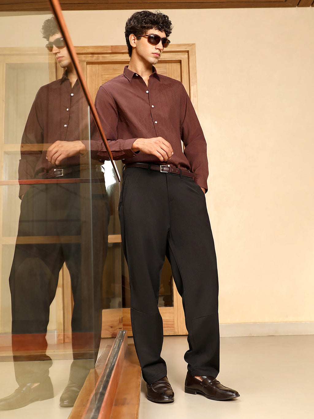Indie-Geometric Jacquard Shirt