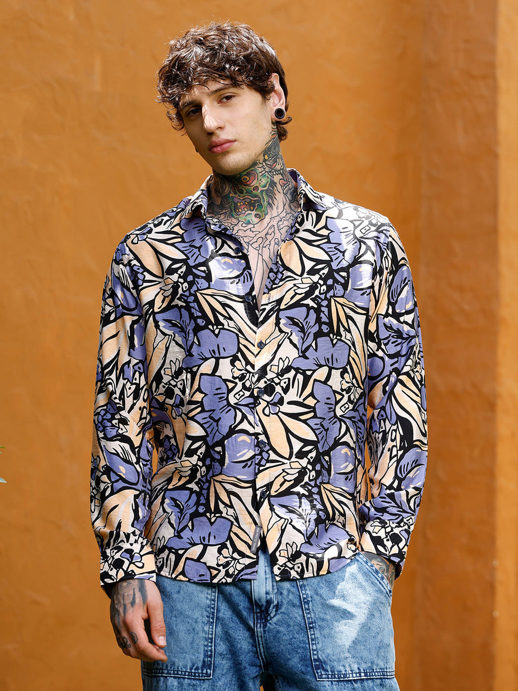 Cluster-Botanical Imprint Shirt