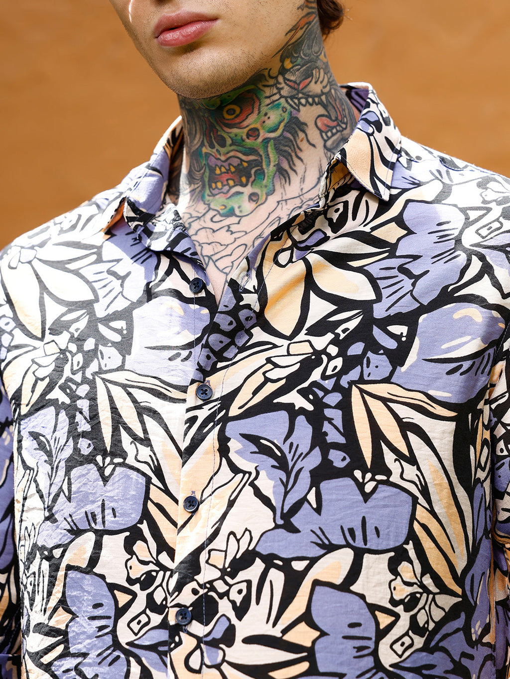Cluster-Botanical Imprint Shirt